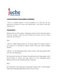 Itinerary - Juche Travel Services