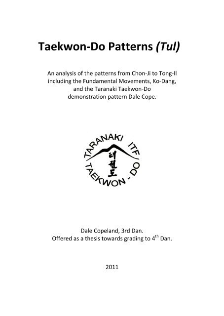 Taekwon-Do Patterns (Tul) - Taranaki ITF Taekwondo