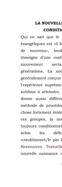 Nouvelle Naissance ou Différente Origine?