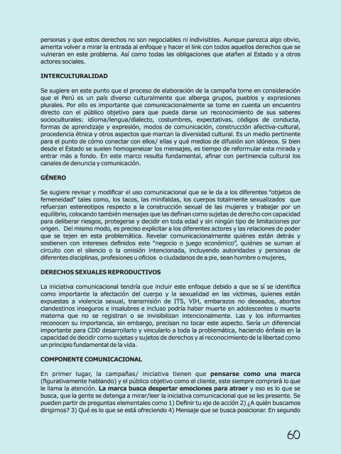 comunicacionales sobre la trata de personas