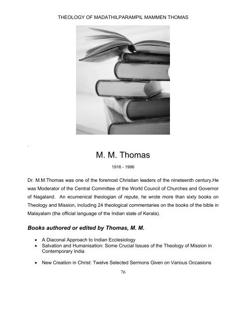 MM Thomas - Life, Legacy and Theology