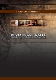 Speisekarte - Restaurant Kalli