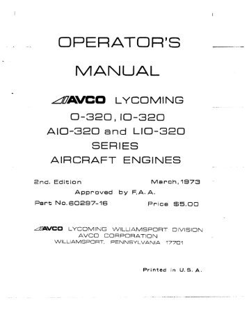 pa28-lycoming-o-320-operator-s-manual