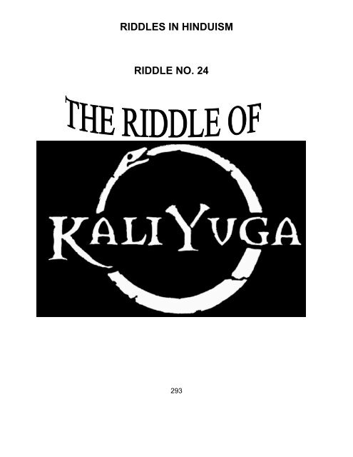 Riddles in Hinduism