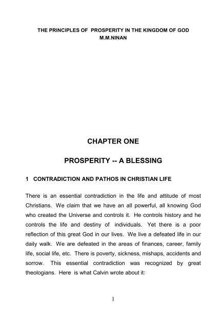 Principles of Prosperity in the Kingdom of God