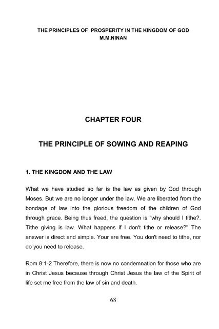 Principles of Prosperity in the Kingdom of God