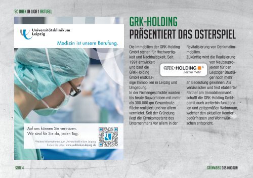 GRÜNWEISS – das Magazin der DHfK-Handballer