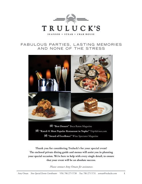 lunch menu – option 3 - Truluck's