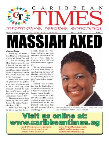 Caribbean Times 90th issue - Friday 15th April 2016