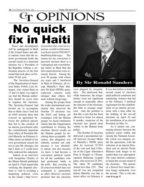 Caribbean Times 90th issue - Friday 15th April 2016