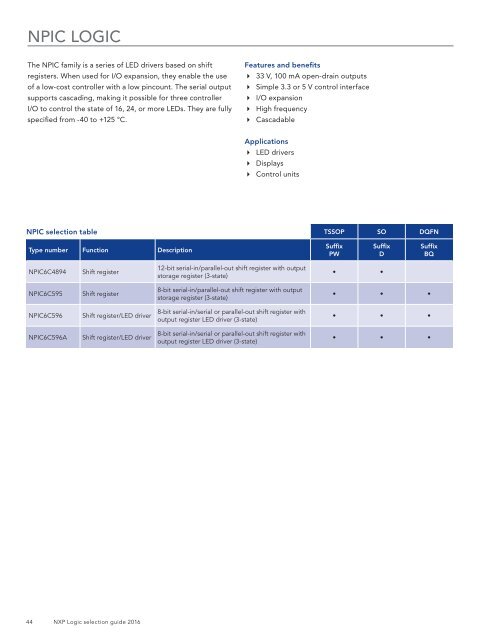 Logic selection guide 2016