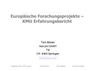 Presentation of kea-pro GmbH Spiringen, Switzerland - Euresearch