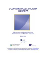 L'ECONOMIA DELLA CULTURA IN EUROPA - KEA