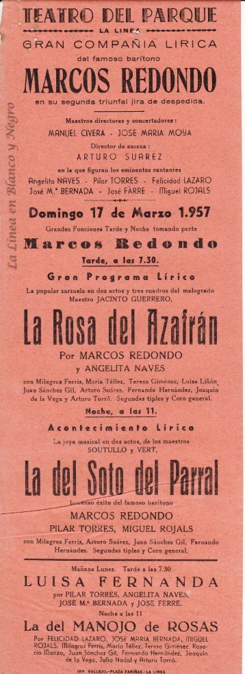 1957-03-17 Gran Compañía Lírica Marcos Redondo - La Rosa del Azafran