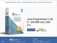 Java Programmer II SE 8 - IZ0-809 only for US$ 4.5 - Exam-It-Solution.com 