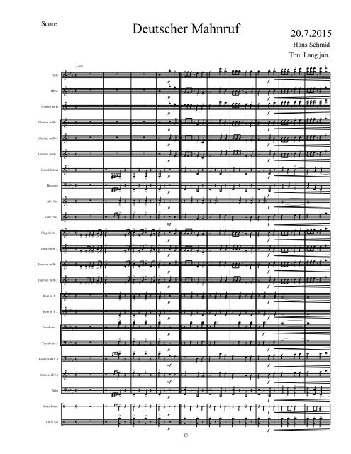 Deutscher Mahnruf - Score