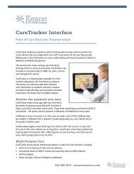 CareTracker Interface - Keane Care