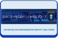 KEYNOTES ON EUROGENDFOR IDENTITY AND TASKS