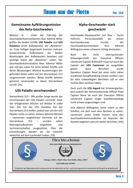 Starfleet-Gazette, Ausgabe 038