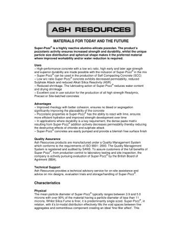 Super-Pozz - Ash Resources