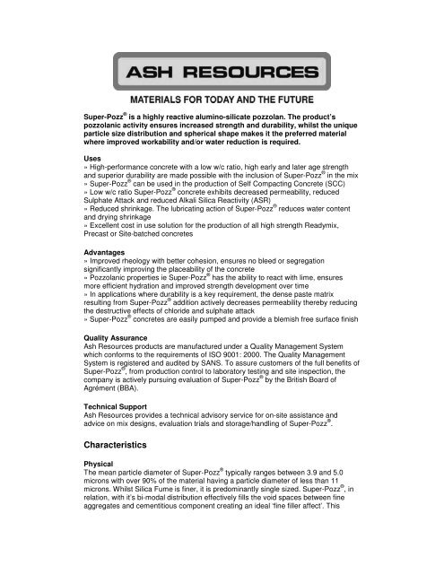 Super-Pozz - Ash Resources