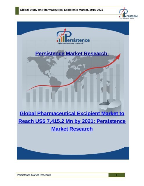 Global Study on Pharmaceutical Excipients Market, 2015-2021