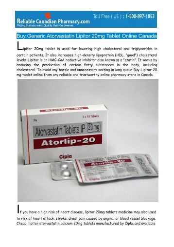 Purchase Atorvastatin Online Canada