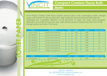 J Ciompact Coreless Tissue Rolls - Vincit Paper International