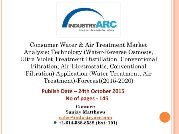 Consumer water and air treatment