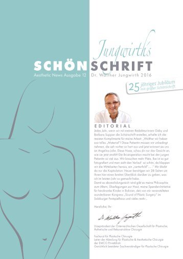 Aesthetic News - Ausgabe 12 - Dr. Walther Jungwirth 2016