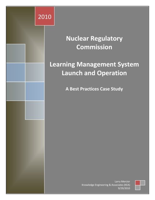 Nuclear Regulatory Commission Learning Management System ...