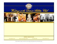 Wedding Menus - Detroit Athletic Club