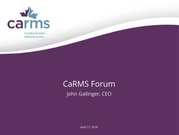 CaRMS Forum