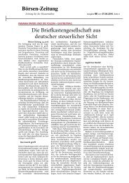 Börsen-Zeitung: Die Briefkastengesellschaft aus deutscher steuerlicher Sicht