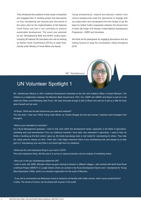 UNV India - Annual Report 2015