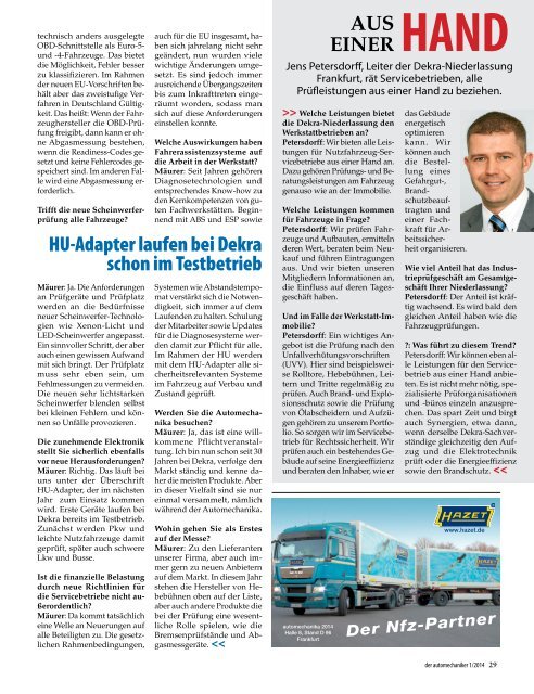 der automechaniker 2014 - Messezeitung in Zusammenarbeit mit Werkstatt aktuell