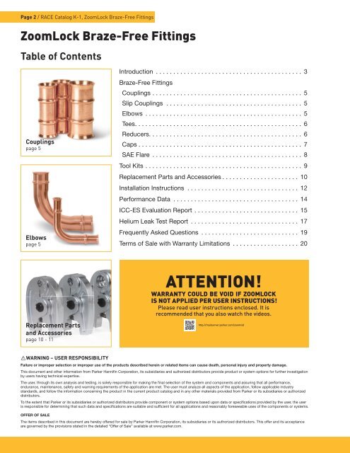 ZoomLock Braze-Free Fittings