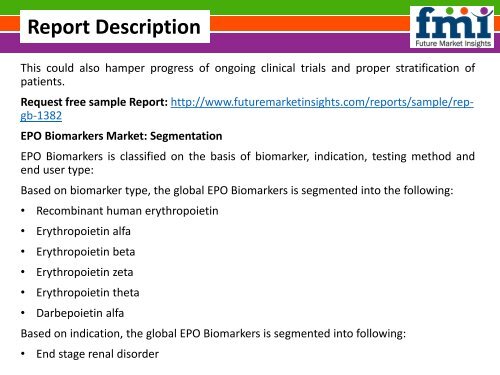 EPO Biomarkers Market size and Key Trends in terms of volume and value 2016-2026