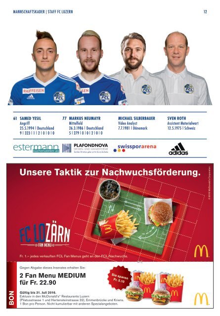 FC LUZERN Matchzytig N°13 15/16 (RSL 26) 