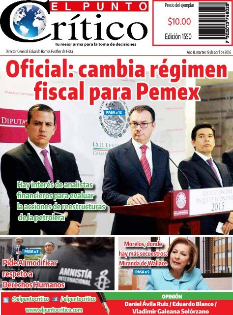 Oficial cambia régimen fiscal para Pemex