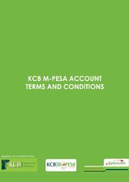 KCB M-PESA ACCOUNT TERMS AND CONDITIONS