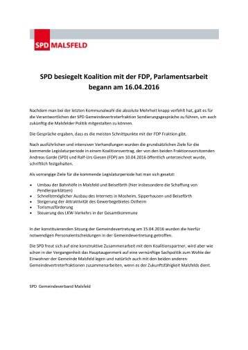 SPD besiegelt Koalition mit der FDP