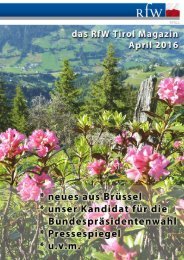 RfW Tirol Magazin April 2016