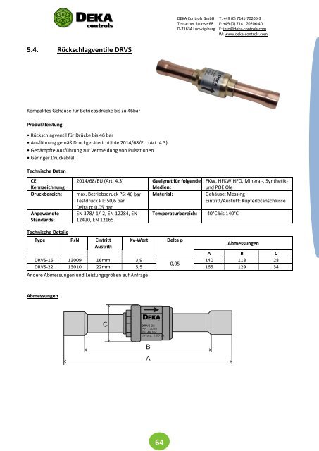 DEKA Controls Katalog 2018