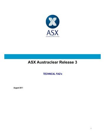 Technical FAQs - Frequently Asked Questions - ASX Austraclear ...