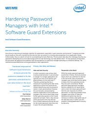 Hardening Password Managers with Intel ® Software Guard Extensions