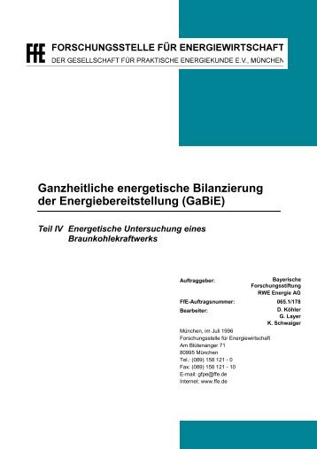 Ganzheitliche energetische Bilanzierung der Energiebereitstellung ...