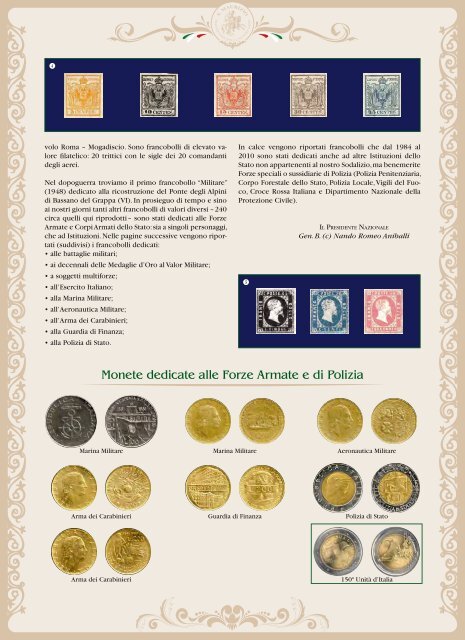 Nastro Verde: calendario 2014, “La tematica militare nella numismatica e nella filatelia”