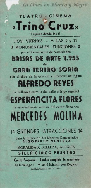 1953 Gran espectaculo Soria - Brisas del Arte Alfredo Reyes