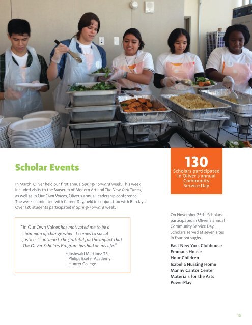 Oliver Scholars 2015 Annual Report-final